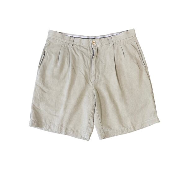 Tommy Bahama Relaxed 100% Silk Khaki Shorts US Men's 35 - Picture 1 of 6